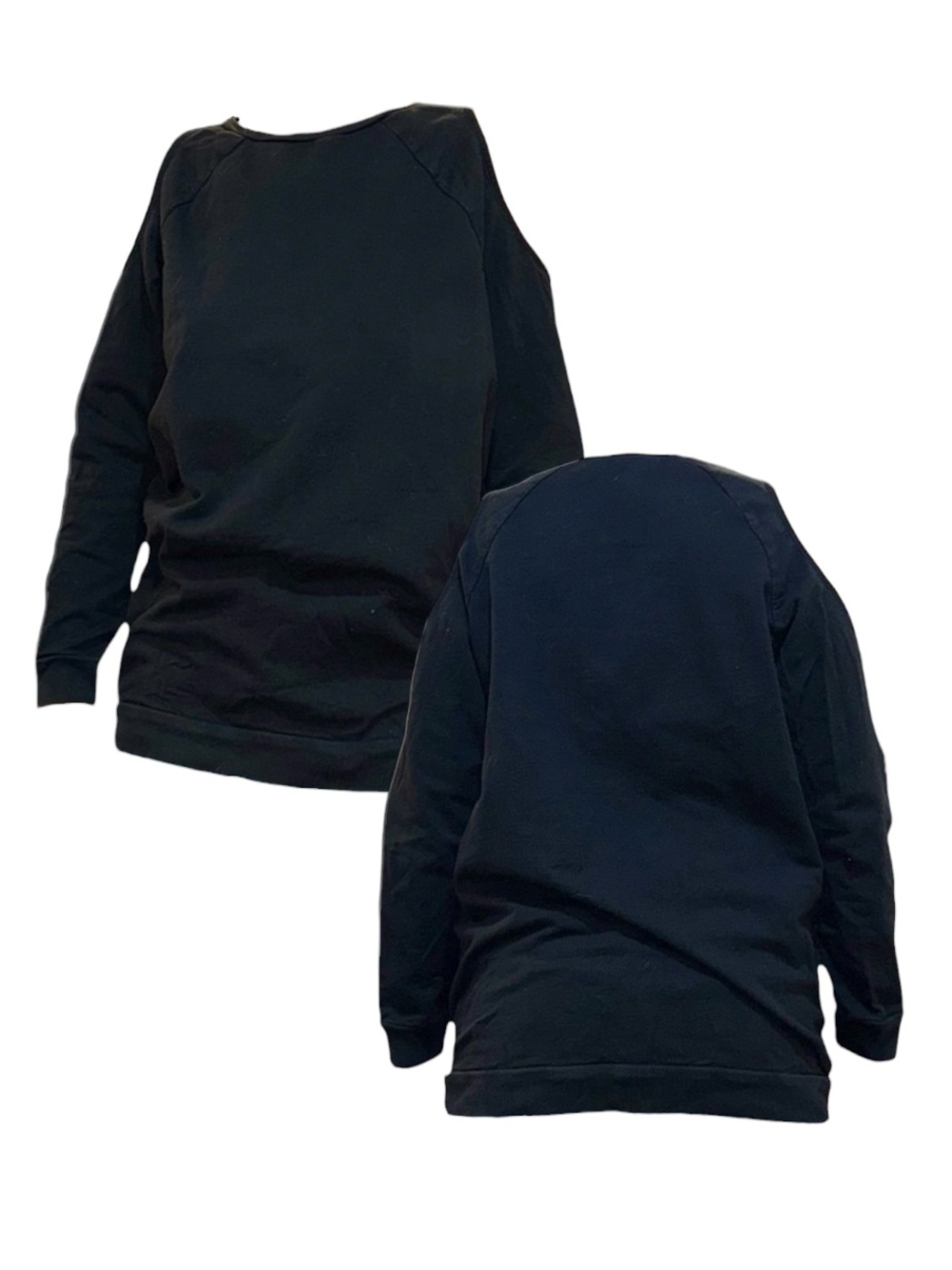 Women's Black Open Shoulder Sweatshirt